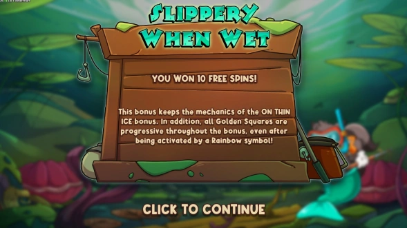 Le Fisherman Slippery When Wet Slot Feature.